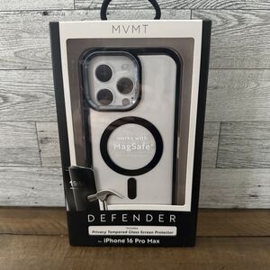 MVMT iPhone 16 Pro Max Defender Magnetic Case With MagSafe Black Clear New